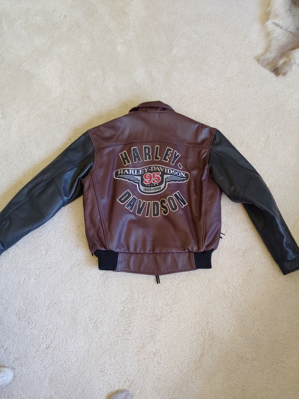Harley-Davidson 95th Anniversary Leather Jacket - Brown & Black